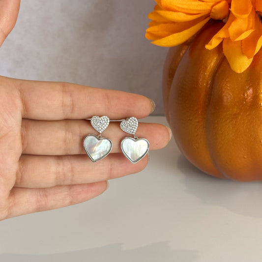 Aretes Corazón Nacar
