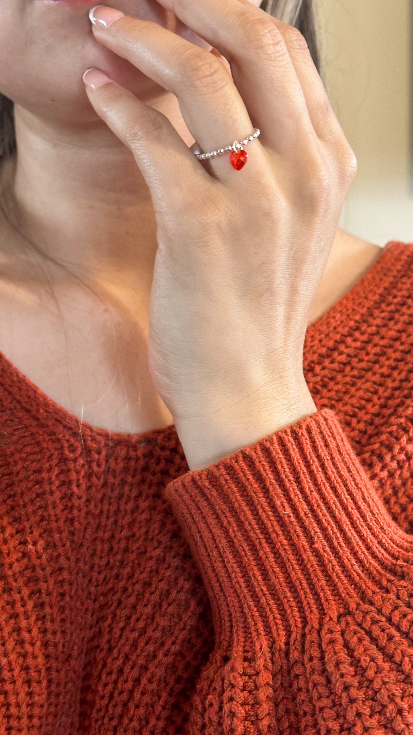 Anillo Corazón Naranja