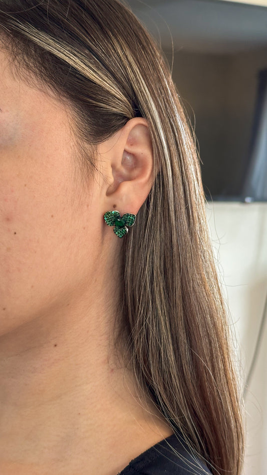 Aretes Orquídea Esmeralda