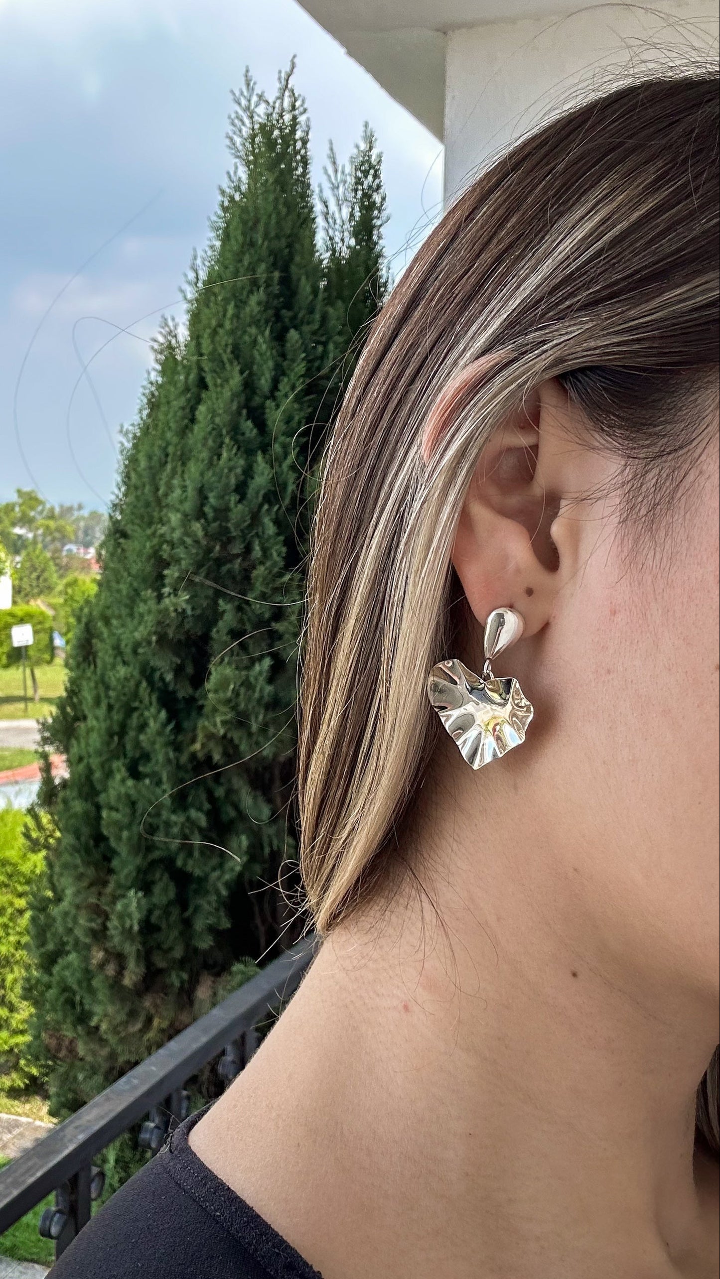 Aretes Corazón texturizado