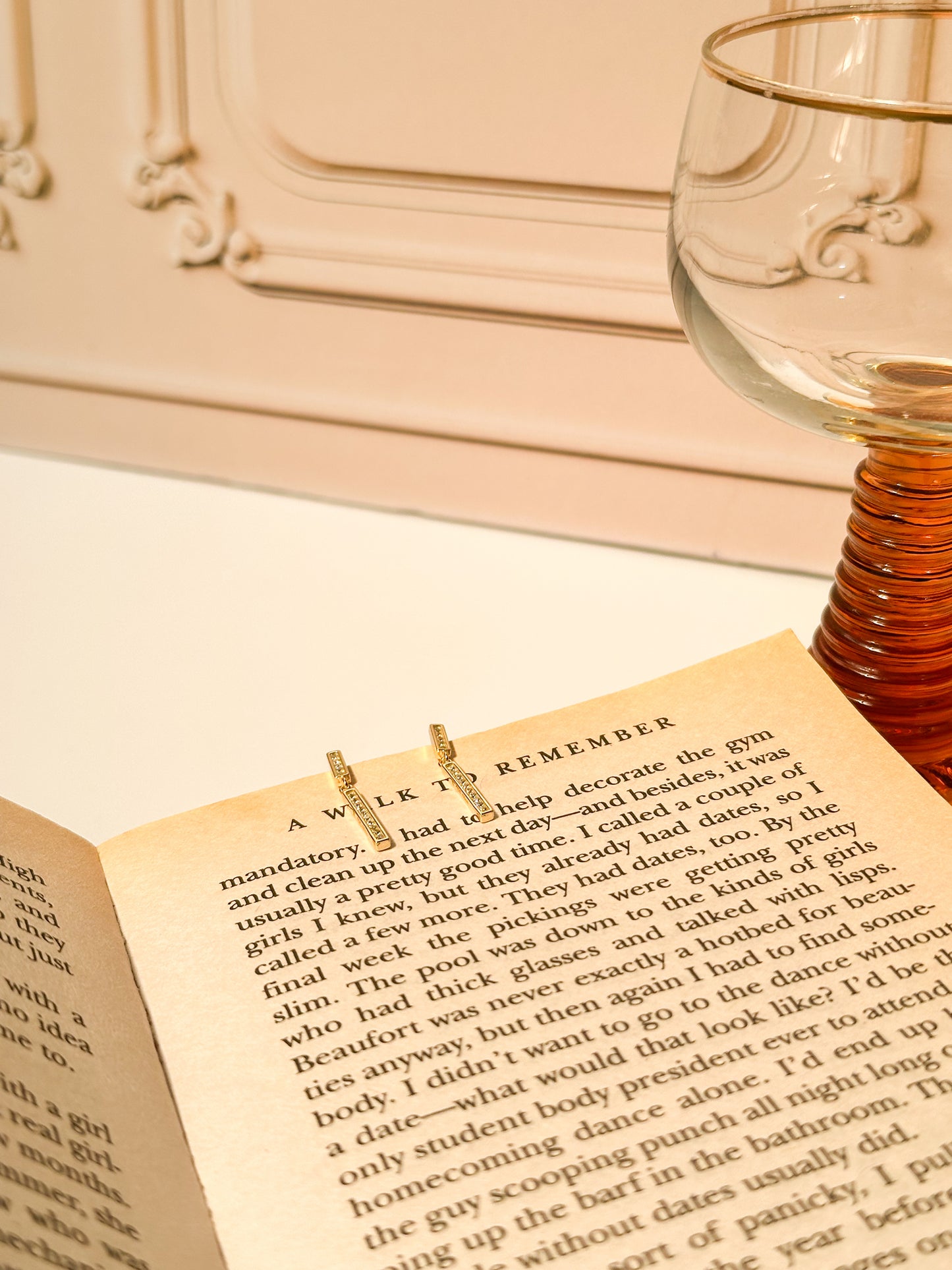 Aretes largos Columnas de Oro