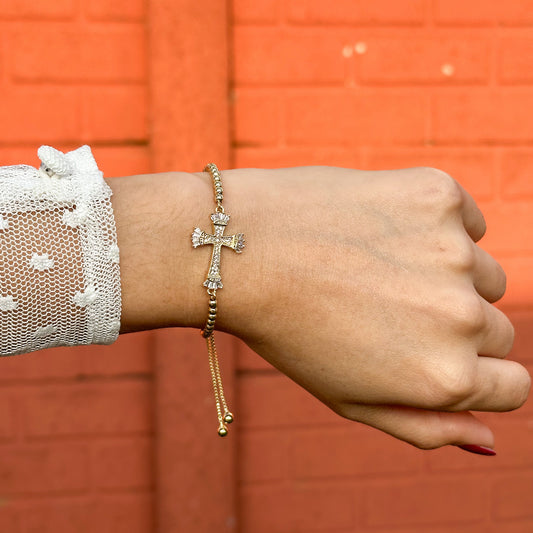 Pulsera Cruz Dorada