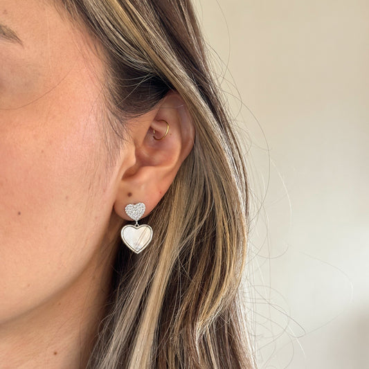 Aretes Corazón Nacar