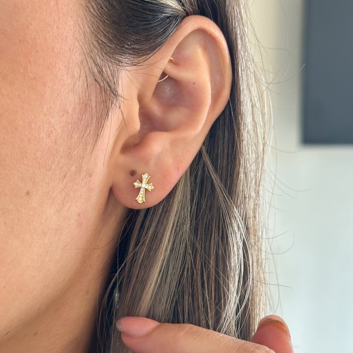 Aretes Cruz Gold