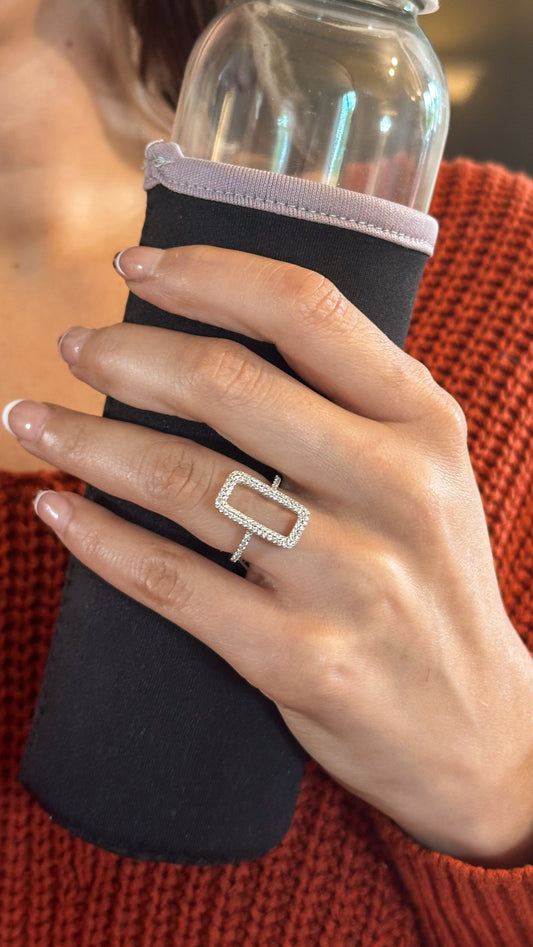 Anillo Rectángulo Brillante