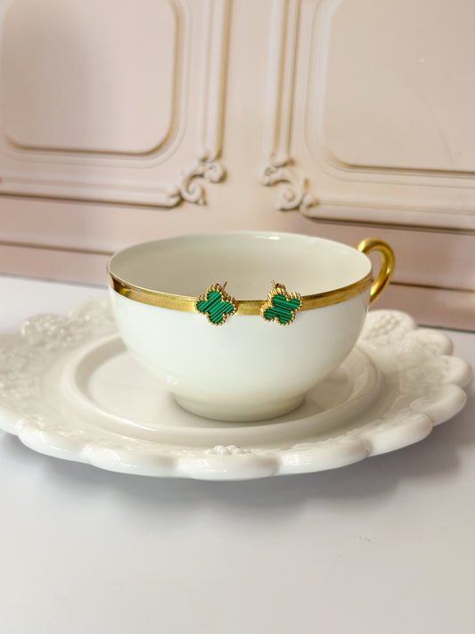 Aretes Trébol Verde
